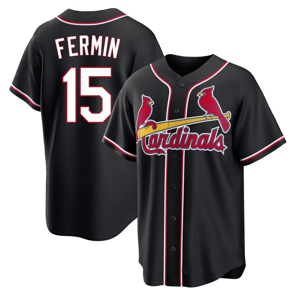 Vanessashop St. Louis Cardinals #15 Jose Fermin Player Black Carbon Fashio Game Stitched Jerseys