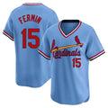Vanessashop St. Louis Cardinals #15 Jose Fermin Player Light Blue City Connect Home T-shirt Stitched Jerseys