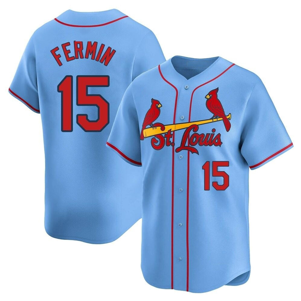 Vanessashop St. Louis Cardinals #15 Jose Fermin Player Light Blue Home Limited Stitched Jerseys
