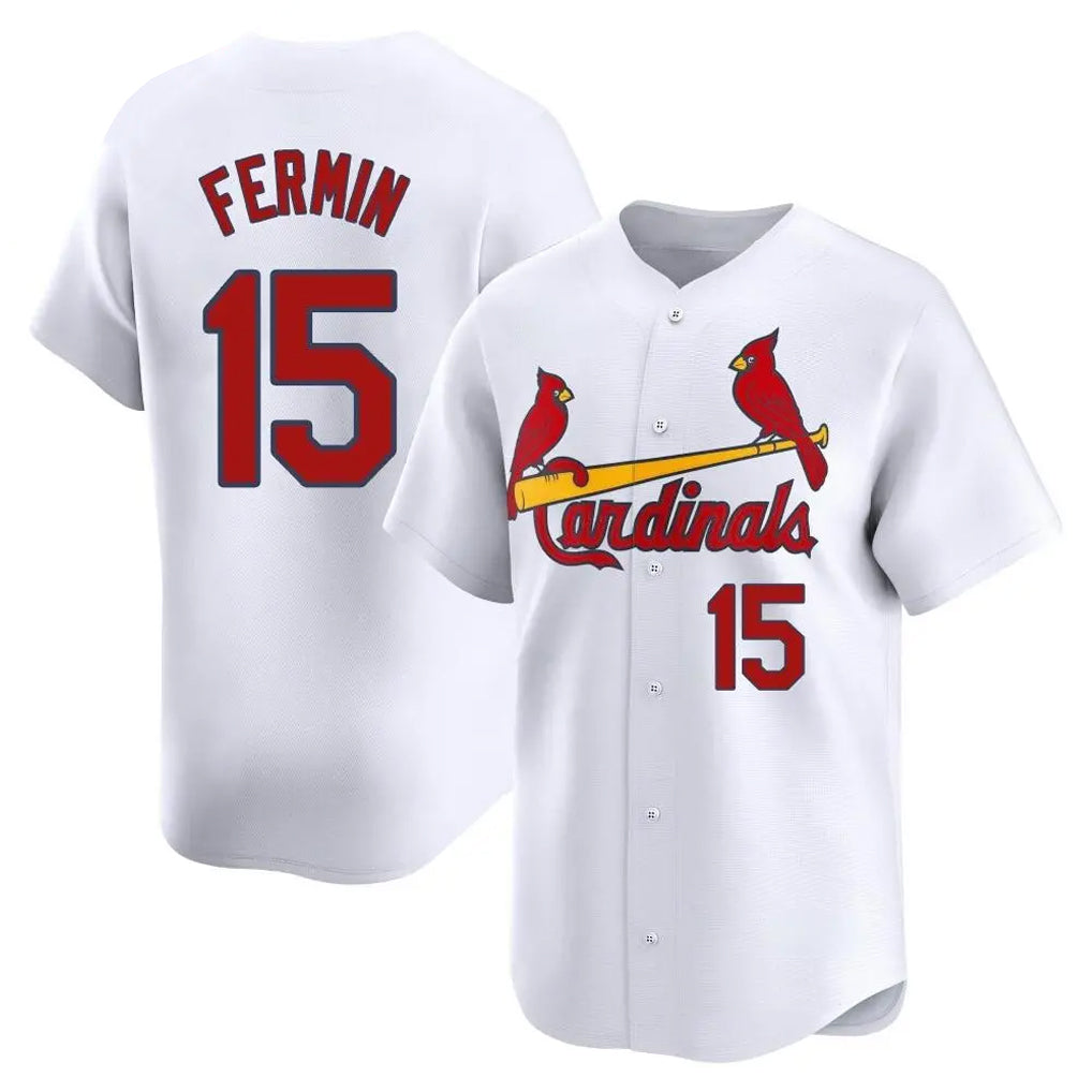 Vanessashop St. Louis Cardinals #15 Jose Fermin Player White Home Limited Stitched Jerseys