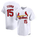 Vanessashop St. Louis Cardinals #15 Jose Fermin Player White Home Limited Stitched Jerseys