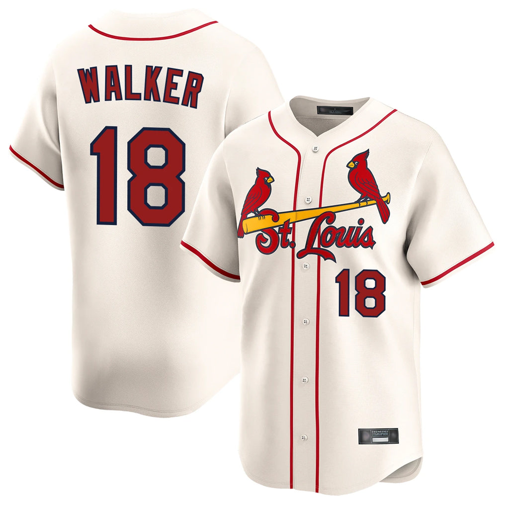Vanessashop St. Louis Cardinals #18 Jordan Walker Player Cream Home Limited Stitched Jerseys