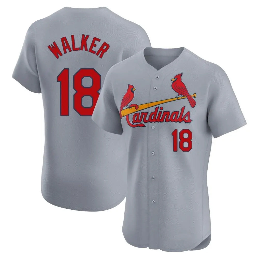Vanessashop St. Louis Cardinals #18 Jordan Walker Player Gray Home Limited Elite Stitched Jerseys