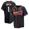 Vanessashop St. Louis Cardinals #1 Ozzie Smith Player Black Carbon Fashio Game Stitched Jerseys