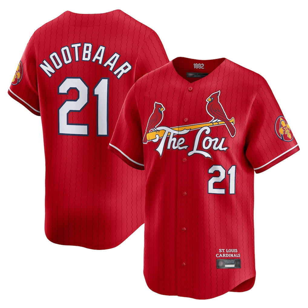 Vanessashop St. Louis Cardinals #21 Lars Nootbaar Player Red City Connect Limited Stitched Jerseys