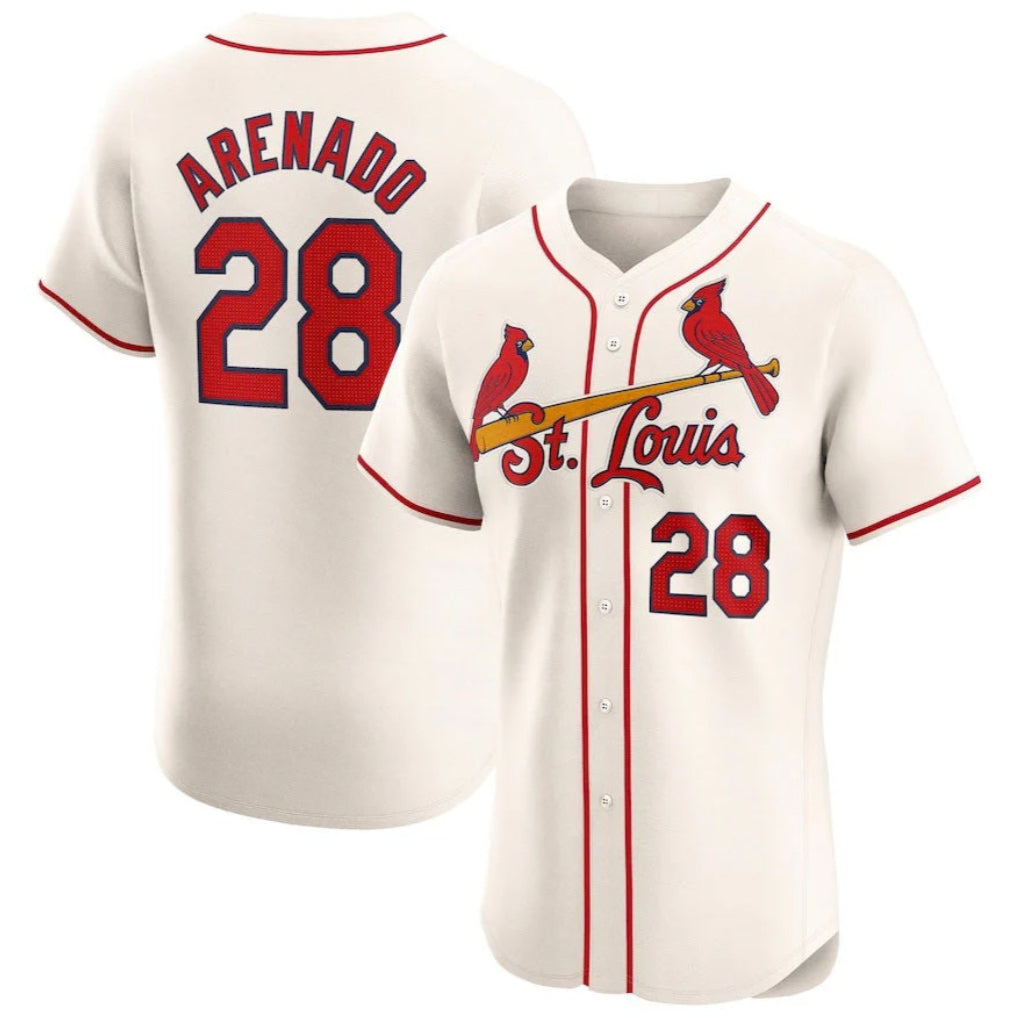 Vanessashop St. Louis Cardinals #28 Nolan Arenado Player Cream Home Limited Elite Stitched Jerseys