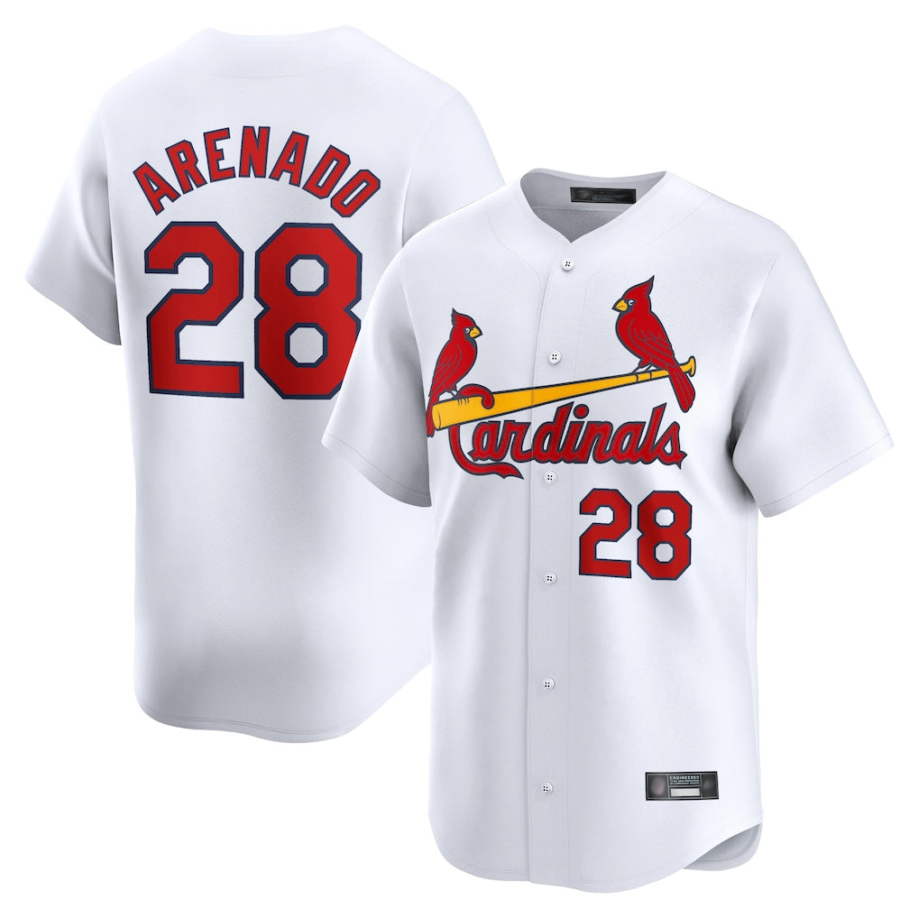 Vanessashop St. Louis Cardinals #28 Nolan Arenado Player White Home Limited Stitched Jerseys