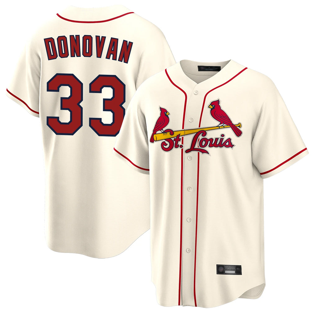 Vanessashop  St. Louis Cardinals #33 Brendan Donovan Player Cream Home Game Stitched Jerseys