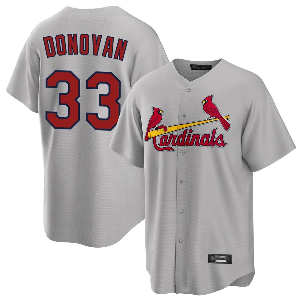 Vanessashop  St. Louis Cardinals #33 Brendan Donovan Player Gray Home Game Stitched Jerseys