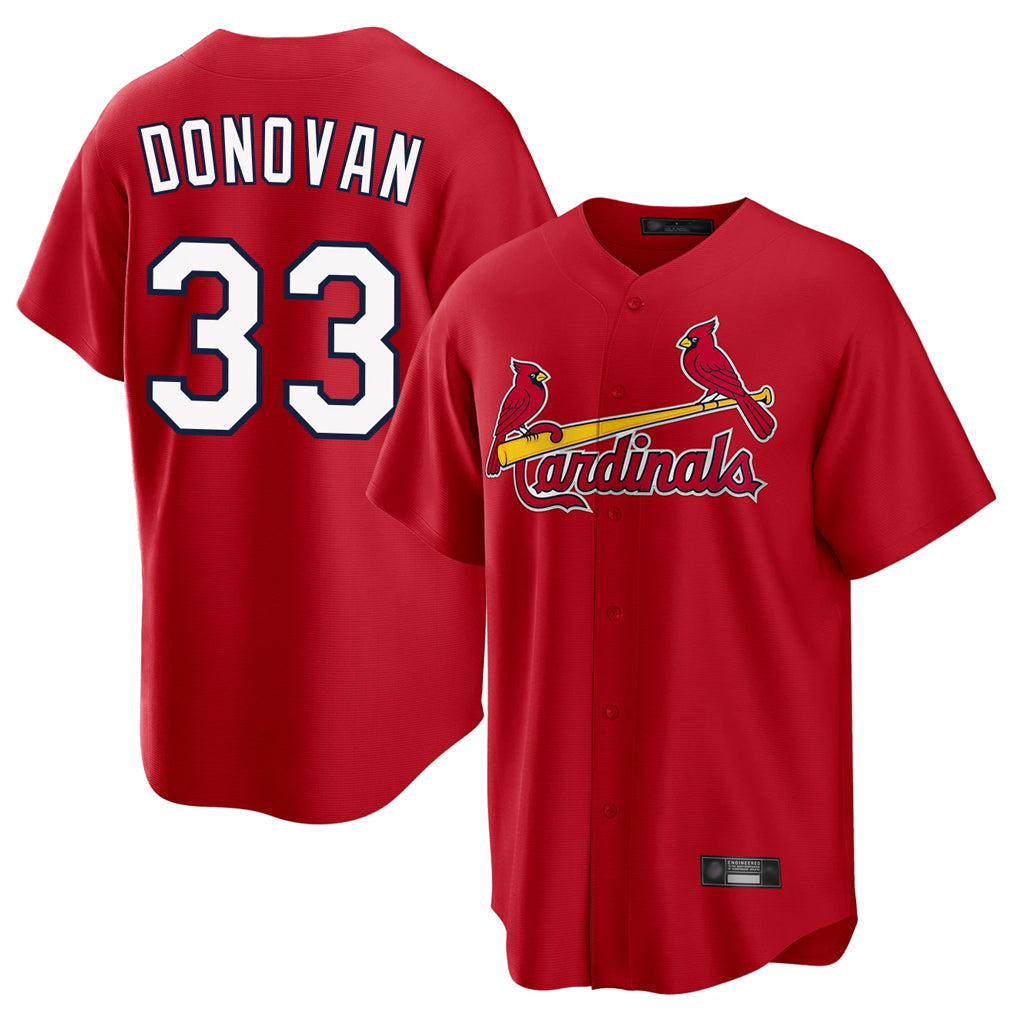 Vanessashop  St. Louis Cardinals #33 Brendan Donovan Player Red Home Game Stitched Jerseys