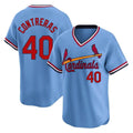 Vanessashop  St. Louis Cardinals #40 Willson Contreras Player Light Blue Throwback Cooperstown Collection Limited Stitched Jerseys