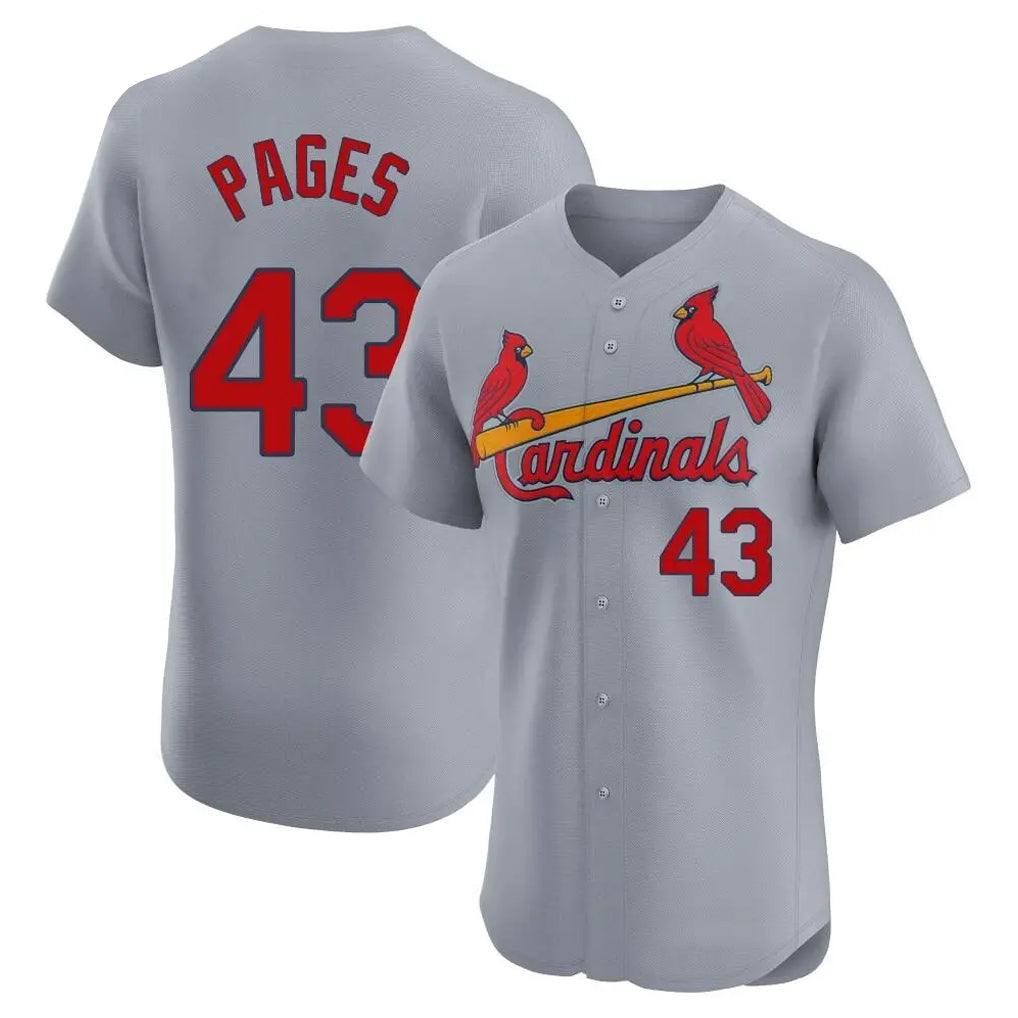 Vanessashop  St. Louis Cardinals #43 Pedro Pages Player Gray Home Limited Elite Stitched Jerseys