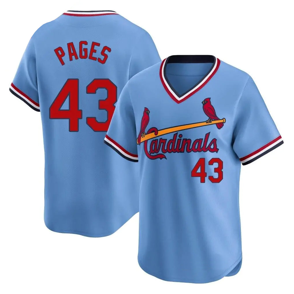 Vanessashop  St. Louis Cardinals #43 Pedro Pages Player Light Blue City Connect Home T-shirt Stitched Jerseys