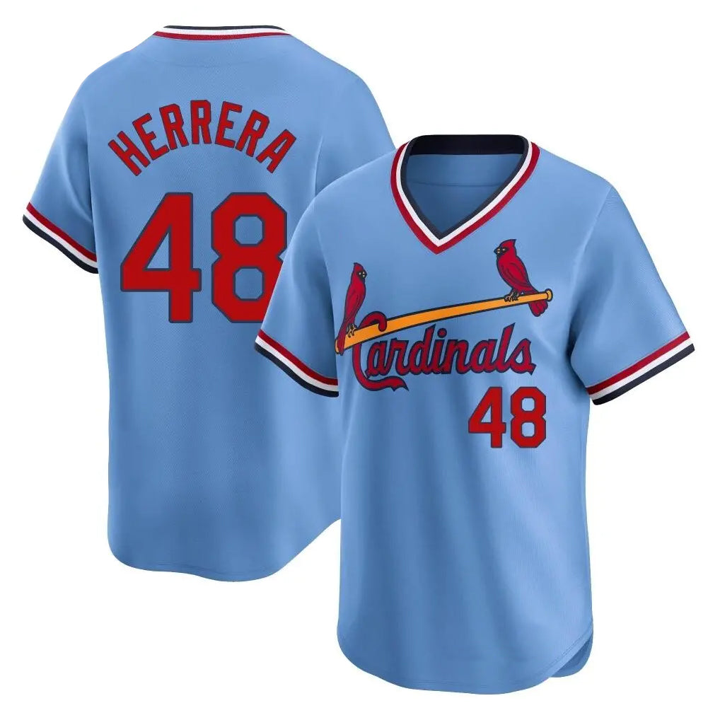 Vanessashop  St. Louis Cardinals #48 Ivan Herrera Player Light Blue City Connect Home T-shirt Stitched Jerseys