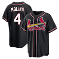 Vanessashop St. Louis Cardinals #4 Yadier Molina Player Black Carbon Fashio Game Stitched Jerseys