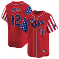 Vanessashop T.Bay Rays #12 Wade Boggs Player Red 2025 Independence Day Vapor Premier Limited Stitched Jerseys
