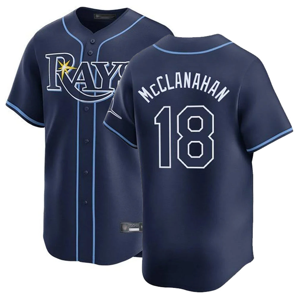 Vanessashop T.Bay Rays #18 Shane McClanahan Player Navy Home Limited Stitched Jerseys