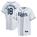 Vanessashop T.Bay Rays #18 Shane McClanahan Player White Home Game Stitched Jerseys