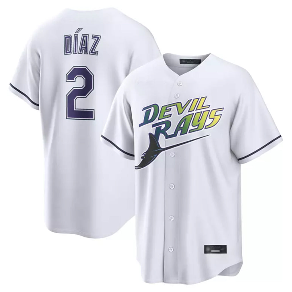 Vanessashop T.Bay Rays #2 Yandy Diaz Player White City Connect Home Stitched Jerseys