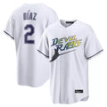 Vanessashop T.Bay Rays #2 Yandy Diaz Player White City Connect Home Stitched Jerseys
