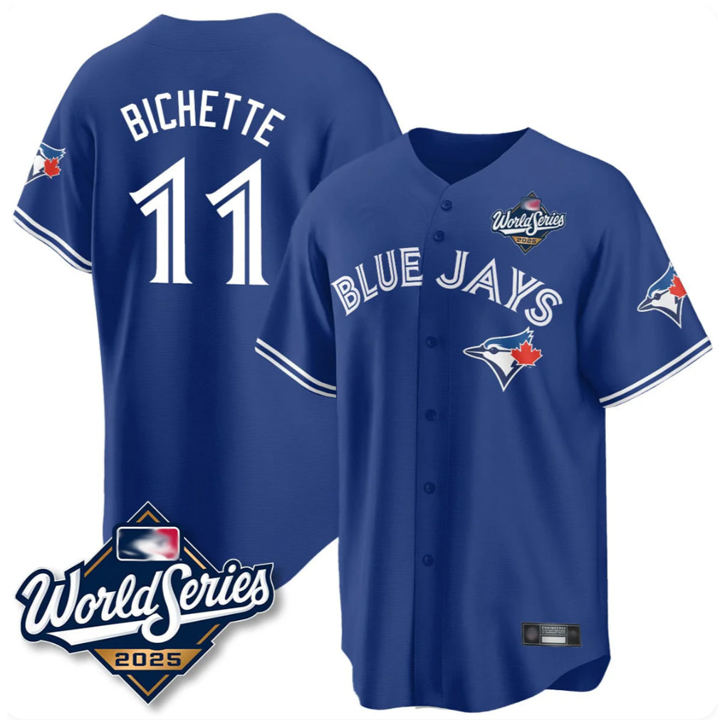 Vanessashop T.Blue Jays #11 Bo Bichette Player Royal 2025 World Series Limited Home Stitched Jerseys