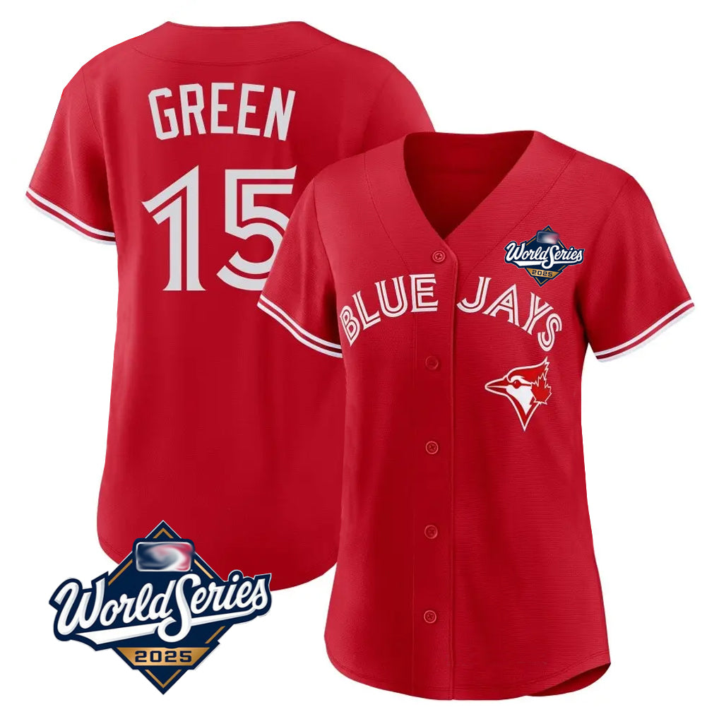 Vanessashop T.Blue Jays #15 Chad Green Player Red 2025 World Series Limited Stitched Jerseys