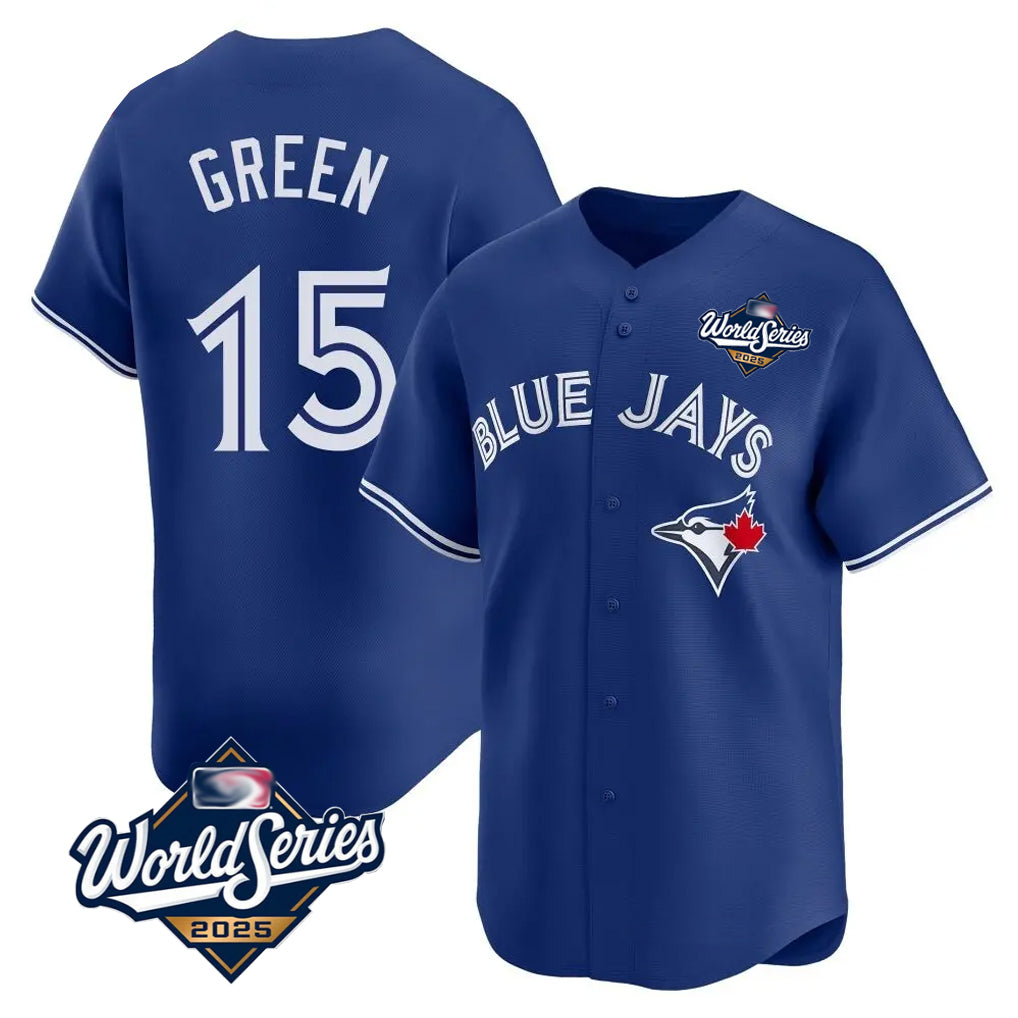 Vanessashop T.Blue Jays #15 Chad Green Player Royal 2025 World Series Limited Stitched Jerseys