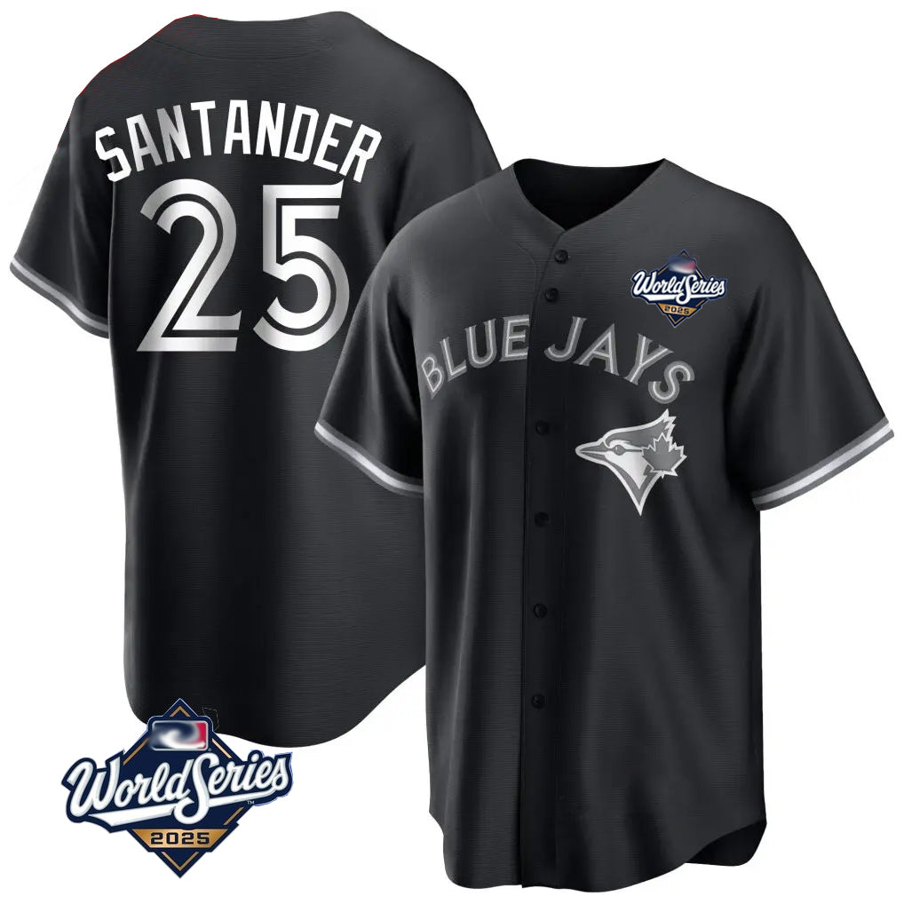 Vanessashop T.Blue Jays #25 Anthony Santander Player Black 2025 World Series City Connect Limited Stitched Jerseys