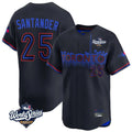Vanessashop T.Blue Jays #25 Anthony Santander Player Black&Blue 2025 World Series City Connect Limited Stitched Jerseys