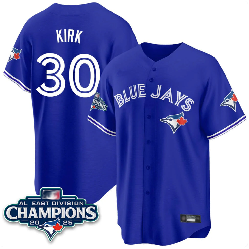 Vanessashop T.Blue Jays #30 Alejandro Kirk Player Royal AL East Division All Stitched Jerseys