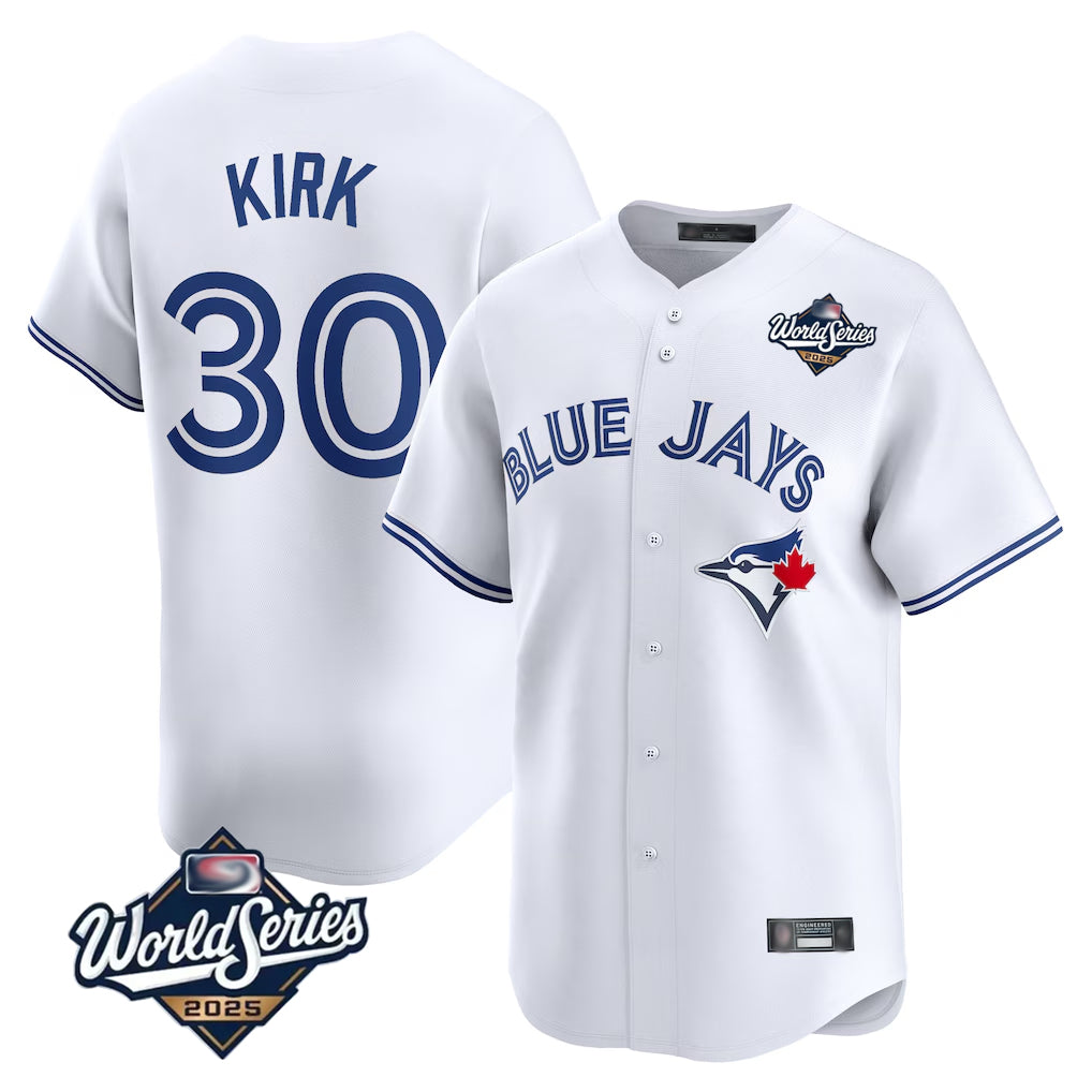 Vanessashop T.Blue Jays #30 Alejandro Kirk Player White 2025 World Series Home Limited Stitched Jerseys
