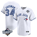 Vanessashop T.Blue Jays #34 Kevin Gausman Player White 2025 World Series Home Limited Stitched Jerseys