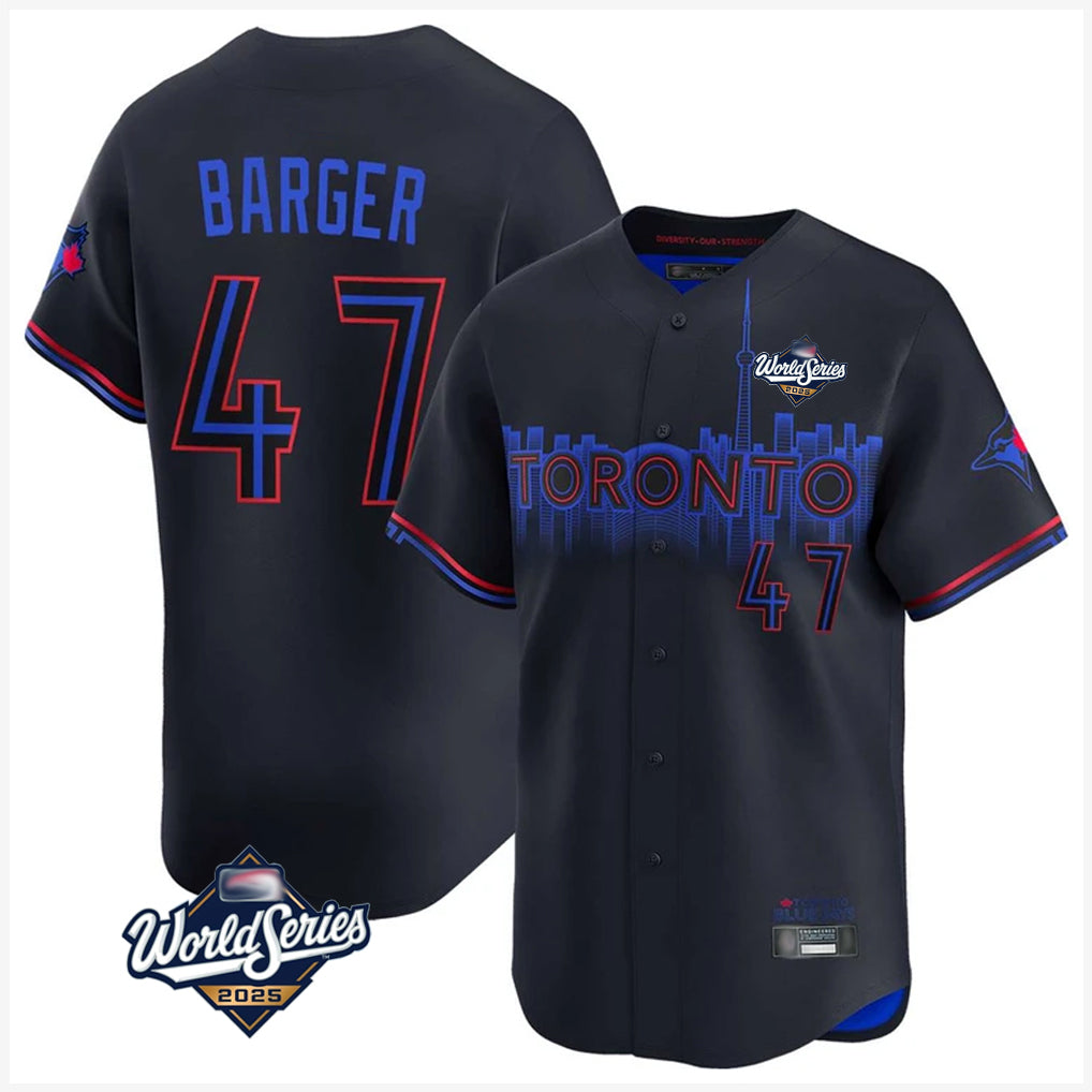 Vanessashop T.Blue Jays #47 Addison Barger Player Black 2025 World Series City Connect Stitched Jerseys