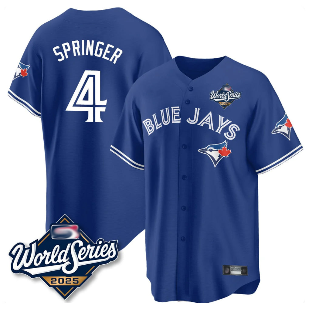 Vanessashop T.Blue Jays #4 George Springer Player Royal 2025 American League Game All Stitched Jersey