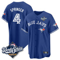 Vanessashop T.Blue Jays #4 George Springer Player Royal 2025 American League Game All Stitched Jersey