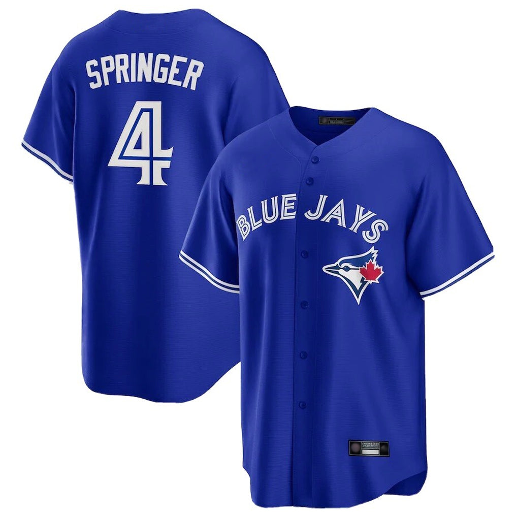 Vanessashop T.Blue Jays #4 George Springer Player Royal Home Game Stitched Jerseys