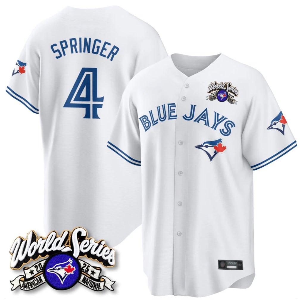 Vanessashop T.Blue Jays #4 George Springer Player White 2025 American League All Stitched Jersey