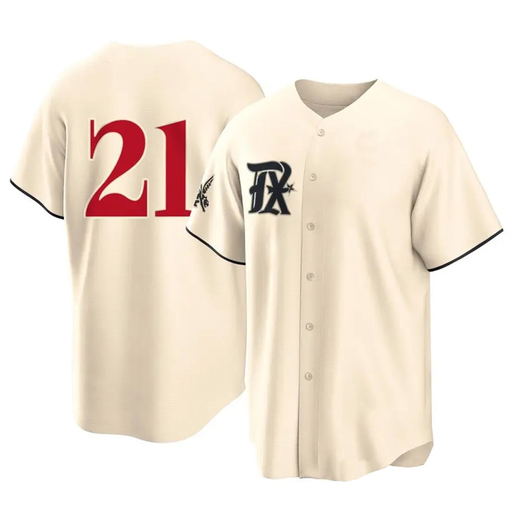 Vanessashop T.Rangers #21 Jake Burger Player Cream City Connect Limited Stitched Jerseys