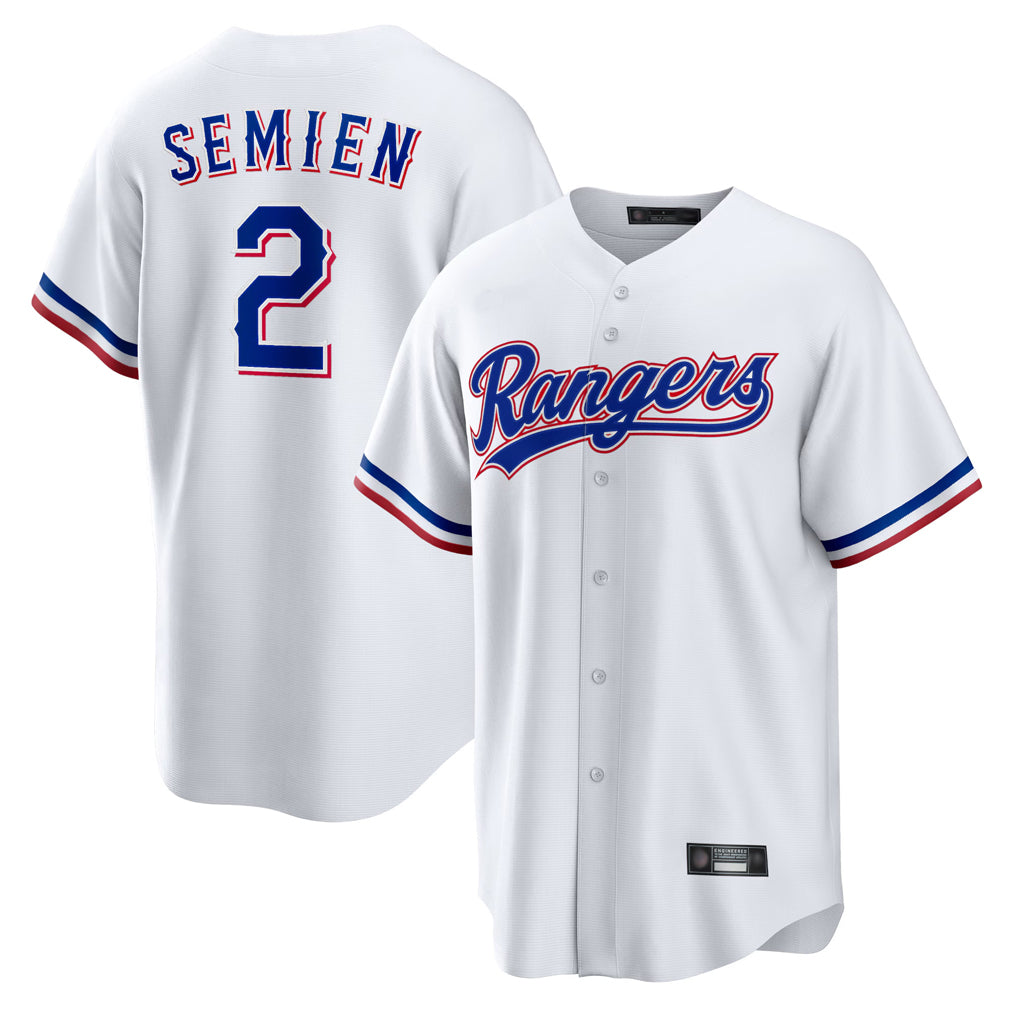 Vanessashop  T.Rangers #2 Marcus Semien Player White Replica Game Stitched Jerseys