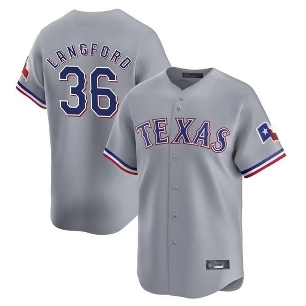 Vanessashop T.Rangers #36 Wyatt Langford Player Gray Home Limited Stitched Jerseys