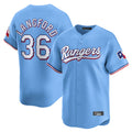 Vanessashop T.Rangers #36 Wyatt Langford Player Light Blue Home Limited Stitched Jerseys