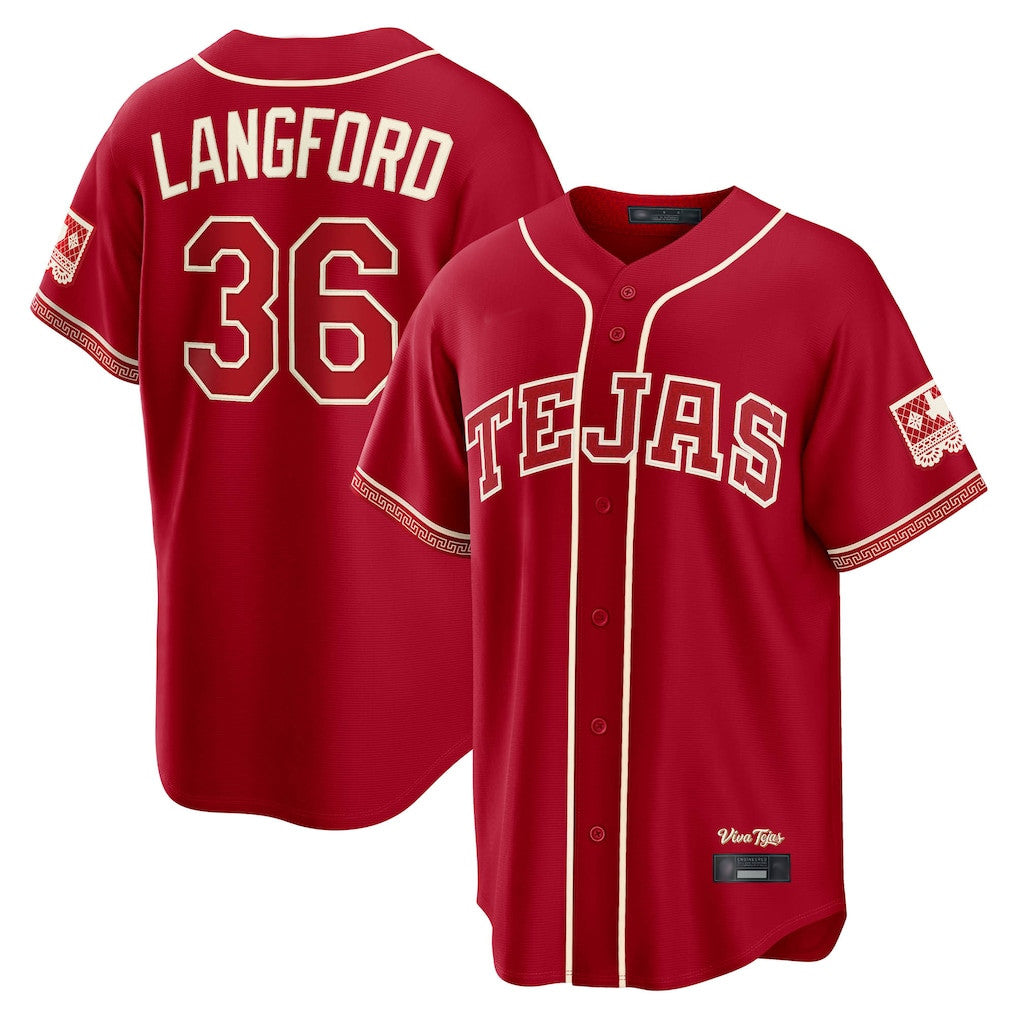 Vanessashop T.Rangers #36 Wyatt Langford Player Red 2026 City Connect Limited Stitched Jerseys