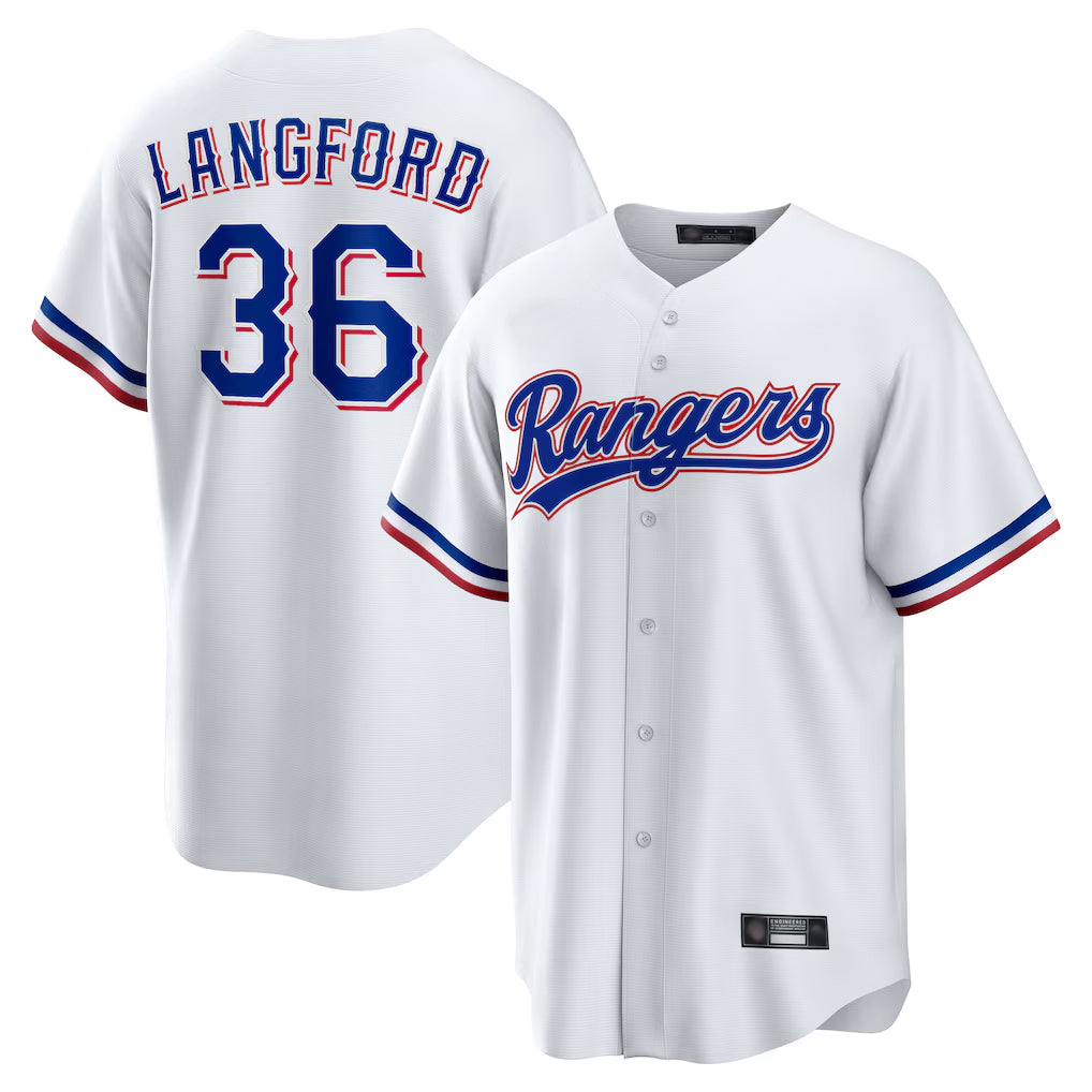 Vanessashop T.Rangers #36 Wyatt Langford Player White Home Game Stitched Jerseys