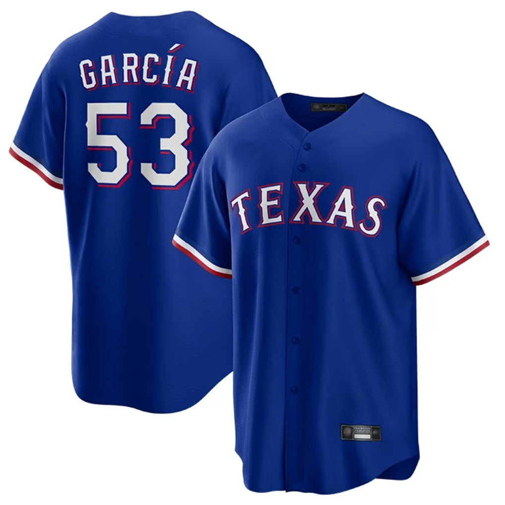 Vanessashop T.Rangers #53 Adolis Garcia Player Royal Home Limited Game Stitched Jerseys
