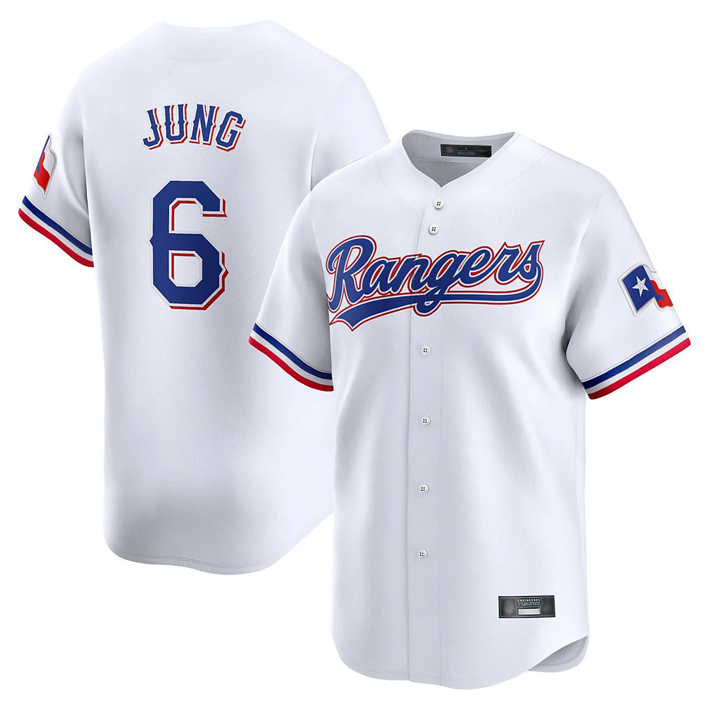 Vanessashop  T.Rangers #6 Josh Jung Player White&Blue Home Limited Stitched Jerseys