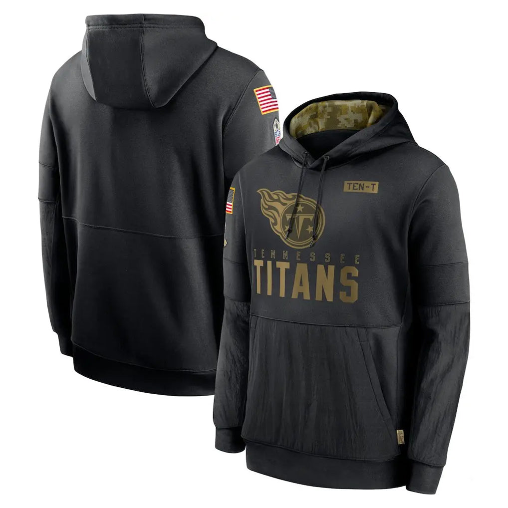 Vanessashop T.Titans Black Salute to Service Sideline Performance Pullover Hoodies Home Game Blank Player Stitched Jerseys