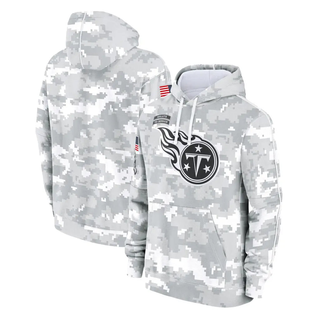 Vanessashop T.Titans Camo Arctic Salute to Service Pullover Hoodies Home Game Blank Player Stitched Jerseys