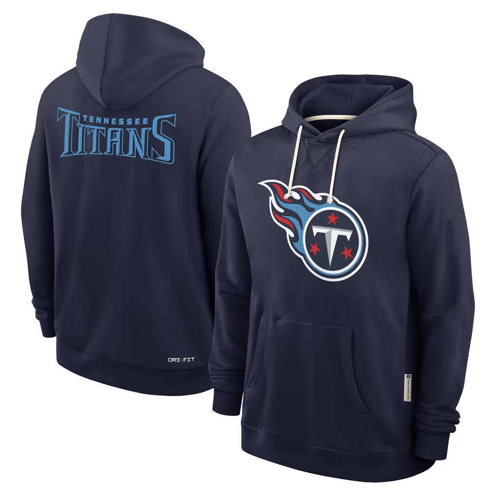 Vanessashop T.Titans Navy LOGO Pullover Hoodies Home Game Blank Player Stitched Jerseys