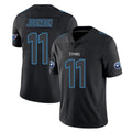 Vanessashop T.Titans #11 Jermaine Johnson II Player Black Impact Limited Home Game Stitched Jerseys
