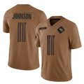 Vanessashop T.Titans #11 Jermaine Johnson II Player Brown Limited Salute to Service Home Game Stitched Jerseys